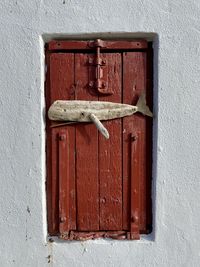 Closed door of old building