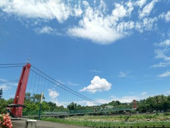 Low angle view of bridge against sky