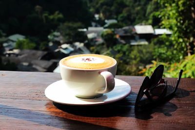 Close-up of coffee on table