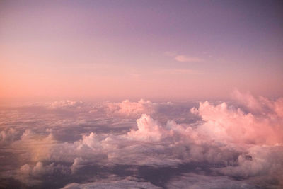 Aerial view of clouds in sky during sunset