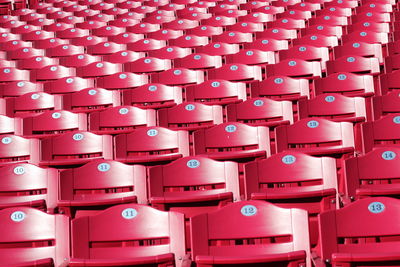 Full frame shot of red seats