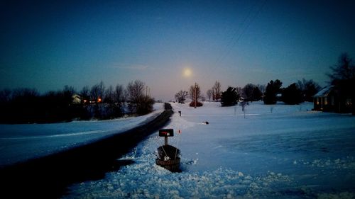 Scenic view of snow covered landscape