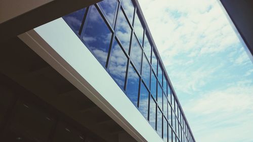 Low angle view of modern building against sky