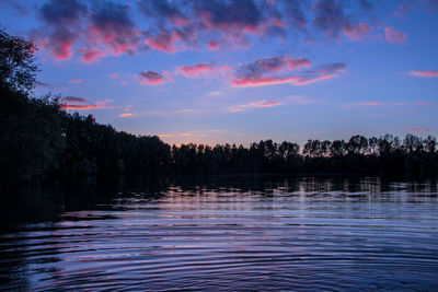 Scenic view of lake during sunset