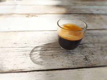 High angle view of tea on table