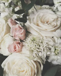 Close-up of bridal bouquet