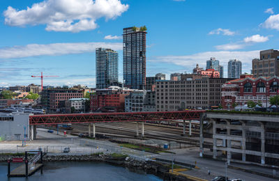 Modern buildings against sky, vancouver