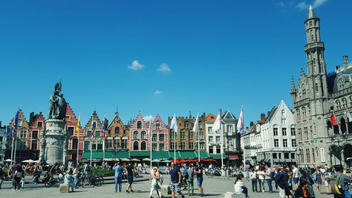 Panoramic view of people in city