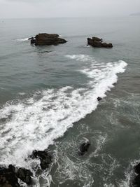 High angle view of sea against sky