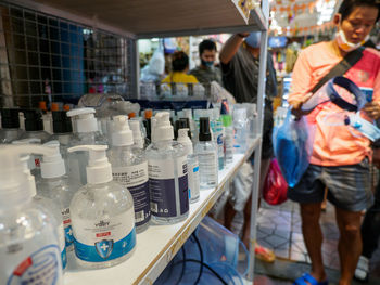 People at market stall