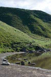 Scenic view of lake and mountains