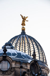 Low angle view of statue against clear sky