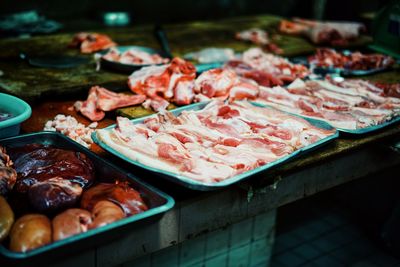 Close-up of meat in market