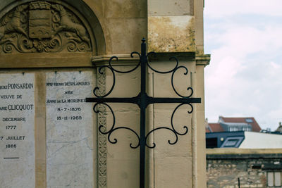 Close-up of text on old building