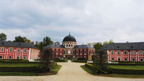 View of castle with dome against sky