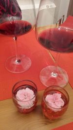 Close-up of wineglass on table