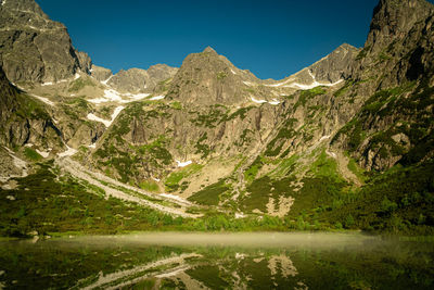 Scenic view of mountains against clear sky