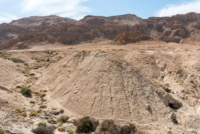 Scenic view of arid landscape against sky