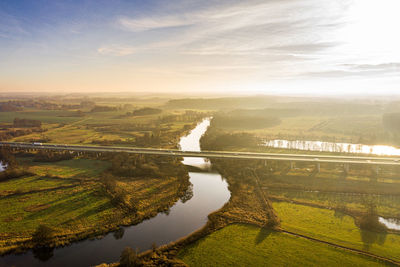 Scenic view of river against sky