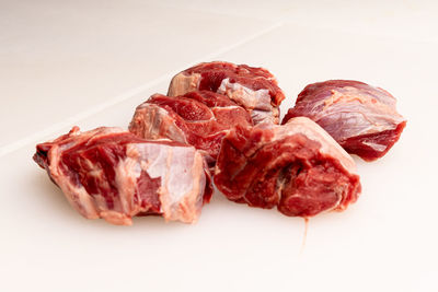 Close-up of food on white background