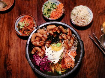 Close-up of food served in plate