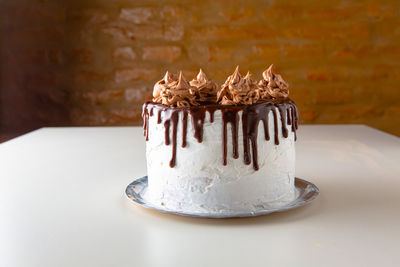 Close-up of cake on table