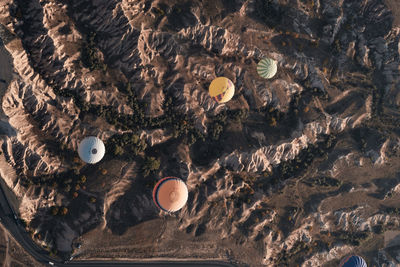 High angle view of illuminated lighting equipment on rock