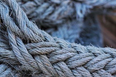 Close-up of rope tied up