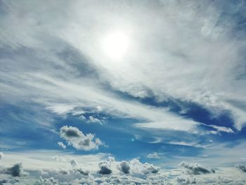 Low angle view of clouds in sky