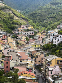 High angle view of townscape