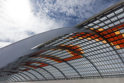 Low angle view of modern building against sky