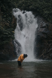 Scenic view of waterfall