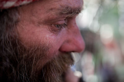 Close-up of thoughtful man looking down