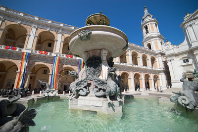 Fountain in front of building