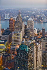 High angle view of cityscape