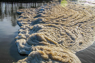 Close-up of frozen water