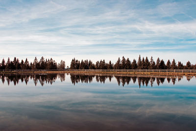 Panoramic view of lake against sky