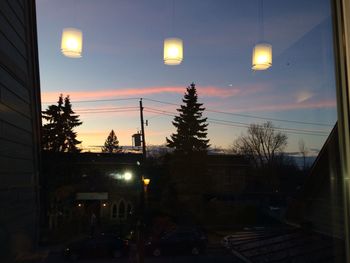 Illuminated street light at night