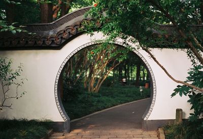 View of building against trees