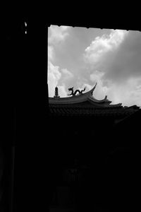 Low angle view of temple against sky