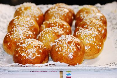 Close-up of bread on table