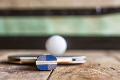 Close-up of ball on table