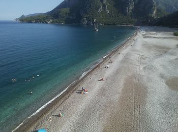 High angle view of beach