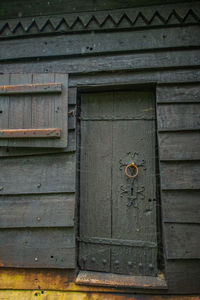 Full frame shot of closed door of building