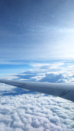 Scenic view of cloudscape seen from airplane