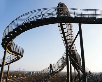 Low angle view of staircase against sky