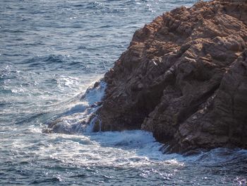 Rock formation on sea shore