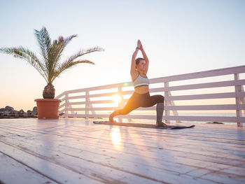 Young woman practicing yoga