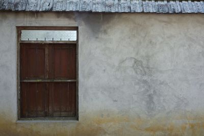 Close-up of closed door of building