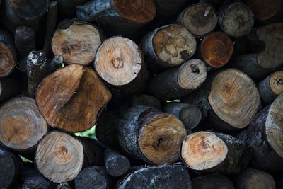 Full frame shot of logs